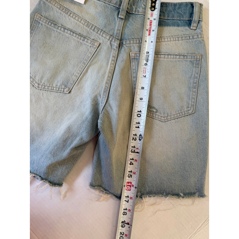 NWT Women's ZARA Light Blue Loose Fit Bermuda Shorts Size 00 - Picture 8 of 8